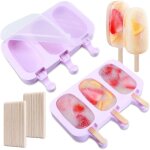 Moules  popsicle, 2 pices moules  popsicle en silicone  6 cellules avec 40 btonnets en bois pour ...