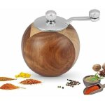 Moulin � poivre manuel, moulin � sel en bois moulin � �pices rond moulin � �pices brun avec rotor en ...