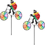 Moulin  vent en lot de 2, coccinelle sur un vlo, hlp : env. 75, 5 x 52 x 4 cm, jardin et balcon, multicolore ...