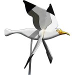 Moulin � vent de jardin en r�sine, mouette blanche avec ailes tournantes girouette animale, spinner � ...