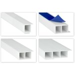 Moulures creuses pvc blanc 2m - hauteur des bords 15mm hj: sans ruban adhsif en mousse, 227 - 60x15mm ...