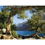 Frise murale montagnes lac 180x127 cm ? papier sp�cial avec impression offset ? d�coration murale pour ...