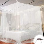 Moustiquaire de lit carrée, baldaquin en polyester lits, moustiquaire pour lit double et lit simple avec ... Moustiquaire de lit carrée, baldaquin en polyester lits, moustiquaire pour lit double et lit simple avec ...