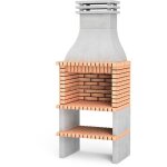 Movelar - barbecue prfabriqu  bois et charbon de bois en bton rfractaire modle albufeira (gris, ...