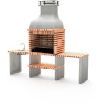 Movelar - barbecue préfabriqué à bois et charbon de bois en béton réfractaire modèle altea plus (gris, ... Movelar - barbecue préfabriqué à bois et charbon de bois en béton réfractaire modèle altea plus (gris, ...