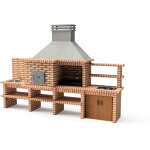 Movelar - barbecue prfabriqu  bois et charbon en bton rfractaire modle luxor royal gourmet (gris, ...
