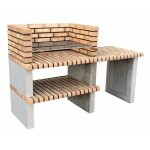 Movelar - barbecue prfabriqu  bois et charbon en bton rfractaire modle paellero almenara 85 (gris, ...