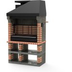 Movelar - barbecue prfabriqu  bois et charbon en bton rfractaire modle pan america plus xl (gris, ...