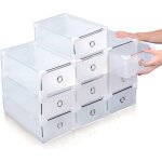 Mowze - 10x bote � chaussures stockage de chaussures bote empilable �tag�re � chaussures avec couvercle ...