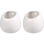 Mowze - lot de 2 pots de fleurs muraux en c�ramique sans trou blanc