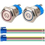 Mowze - 2pcs interrupteur � bouton poussoir � verrouillage 1no1nc acier inoxydable etanche 220v - 230v ...