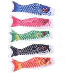Mowze - 5 x manche � air carpe japonaise, banderoles, drapeau de poisson, cerf - volant, koinobori, d�coration ...