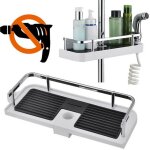 Mowze - aucun perage requis, support de douche de salle de bain, tagre de douche, tagre  suspendre, ...
