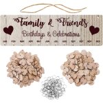 Calendrier de rappel d'anniversaire pour la famille et les amis diy tenture murale calendrier en bois ...