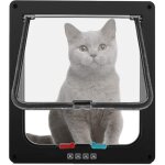 Mowze - chati�res et portes manuelles chati�re chatiere pour chat, noir 20 x 19 cm