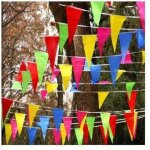 Mowze - fanion banni�re 80 m�tres triangle fanions triangle drapeau triangle double pour d�corer jardin ...