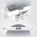 Mowze - lampe miroir salle de bain 42cm - 12w 1000lumen applique led, lumire blanche froide 6000k, ip44 ...