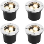 Mowze - lifcausal projecteurs led tanches ip67 pour jardin - lot de 4 spots extrieurs 3w 8cm en blanc ...