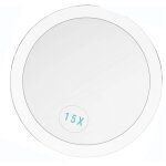 Mowze - miroir grossissant avec ventouses - miroir grossissant 15x miroir de maquillage de voyage portable ...