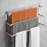 Mowze - porte - serviettes mural en acier inoxydable 304 40 cm �tag�re / mural 3 ples pour salle de bain ...