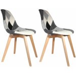 Altobuy - mozaik - lot de 2 chaises scandinaves noires et blanches