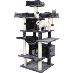 Msmask - grand arbre � chat, taille xxl, 175 cm, stable, avec 3 grandes plateformes d'observation, pour ...