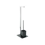 Combiné wc inox & verre noir msv Combiné wc inox & verre noir msv