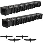 Mucola - 2m kit de caniveau de drainage grille en fonte grillagée caniveau fendu b125 Mucola - 2m kit de caniveau de drainage grille en fonte grillagée caniveau fendu b125