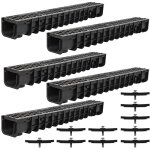 Mucola - 5m kit de caniveau de drainage grille en fonte grillage caniveau fendu b125