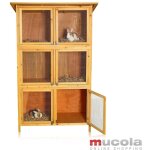 Mucola - cage de lapin six bo�tes en bois, clapier enceinte ext�rieure, li�vre, enclos, petite enclos ...