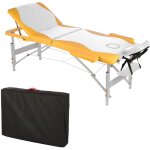 Mucola - table de massage 3 zones en aluminium blanc / jaune + sac de table de massage Mucola - table de massage 3 zones en aluminium blanc / jaune + sac de table de massage