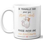 Mug je travaille pour mon chat - cadeau anniversaire ou noël pour fan de chats - imprimé en france Mug je travaille pour mon chat - cadeau anniversaire ou noël pour fan de chats - imprimé en france