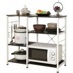 Etagre de cuisine en mtal et bois, meuble rangement desserte de cuisine etagre pour four  micro - ...