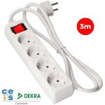 Edm - multi - prise 4 bases schuko + interrupteur 3m 3x1, 5mm
