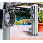 Multiprise borne ronde 4 prises Électriques pour jardin et extérieur Multiprise borne ronde 4 prises Électriques pour jardin et extérieur