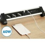 Electraline - multiprise lectrique de table avec chargeur d'ordinateur pd type c 60w 61907
