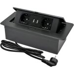Multiprise encastrable plan de travail, bloc prise escamotable avec 2 prises et port usb et port typec, ...