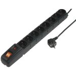 Multiprise noire avec rallonge 3m - parafoudre - 8 prises 230vac 10a