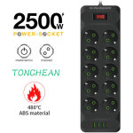 Multiprise usb 10 prises avec 4 ports usb chargeur de voyage (5v3. 1a) 1 usb c, multiprises electrique ...