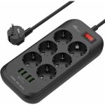 Memkey - multiprise usb avec 6 prises prises 4 ports usb protection contre les surtensions multiprise ...