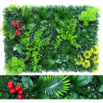 Mur v�g�tal artificiel ext�rieur 60x40 cm ? panneau de plante avec protection uv, d�coration paysag�re ...