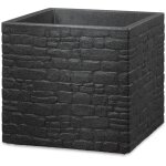 Muretto 30, bac  plantes / pot  fleurs / jardinire, carr, coloris: stony black, fabriqu avec du ...