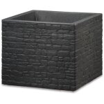 Muretto 40, bac  plantes / pot  fleurs / jardinire, carr, coloris: stony black, fabriqu avec du ...