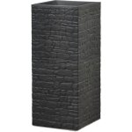 Muretto high 60, vase / pot � fleurs / jardini�re, carr�, coloris: stony black, fabriqu� avec du plastique ...
