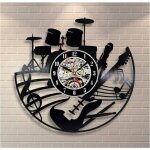 Musique guitare vinyle disque horloge murale design moderne art murale cr�ative salon chambre d�coration ...