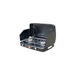 Muvip - cuisine de gas 2 br�leurs + pare - vent - pare - vent - base antid�rapante - couleur noir