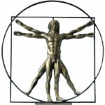Statuette de collection homme de vitruve 22 cm ? m�tal et r�sine couleur bronze ? d�tails m�ticuleux ...