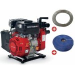 Pack pompe  eau thermique essence 10. 000 l / h 2 cv raccord 1, 5 avec tuyau d'aspiration 5 m et tuyau ...