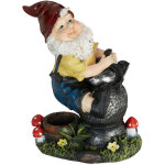 Nain de jardin avec lanterne, rsiste aux intempries et gel, hxlxp: 15x7, 5x10, 5 cm, figurine, multicolore ...
