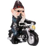 Nain de jardin pour moto - 13, 3 cm x 13 cm doigt d'honneur statue de nain de jardin humour exterieur ...